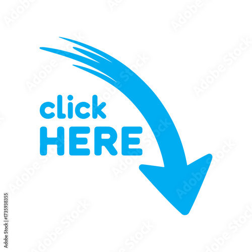 click here arrow label icon set