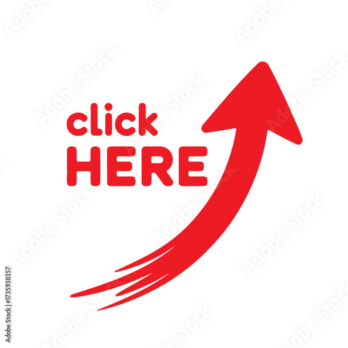 click here arrow label icon set