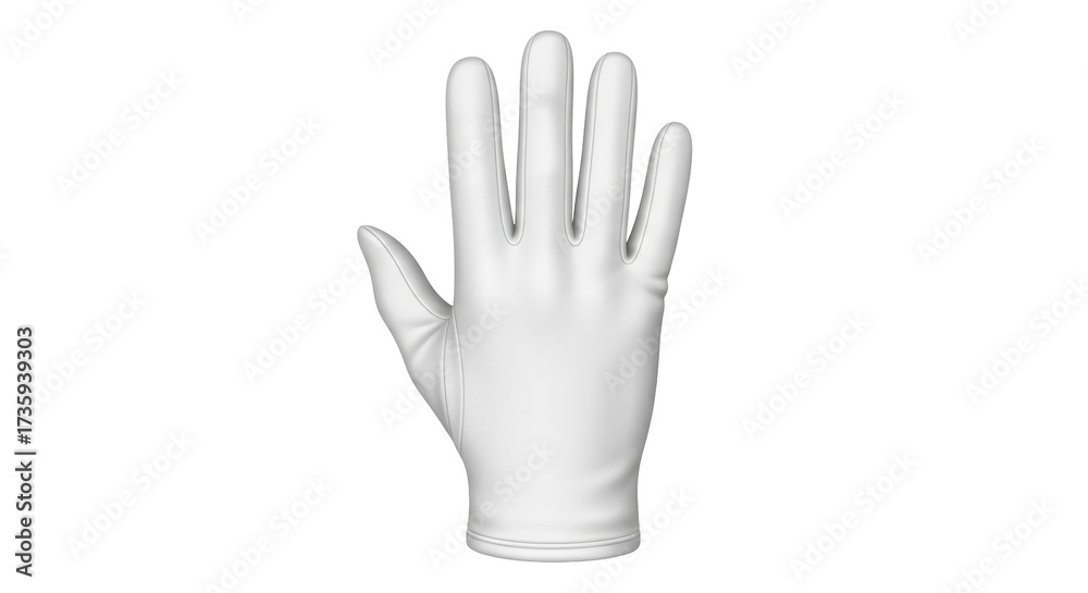 Obraz premium Isolated white glove with open palm against a plain background in a studio shot