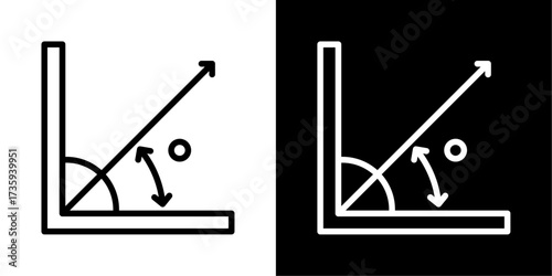 Angle Icon Of Flat Black And White Style Vector  