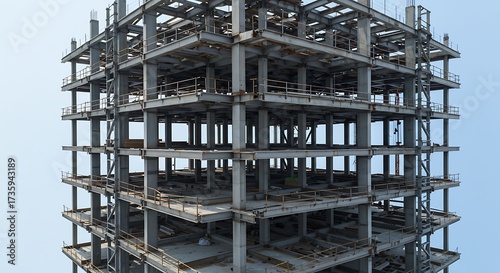 Rising steel framework of a large multi-story building under construction, representing the robust structural engineering and foundational elements of modern urban development