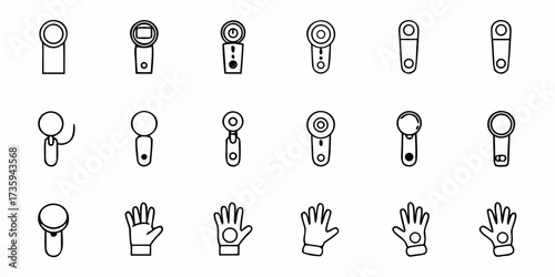 Minimalist Line Art Collection of Smart Home Devices and Wearable Tech, Clean and Modern Aesthetic for User Interface Design, Tech Illustrations, and Device Iconography, Vector Origin