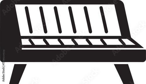 Horizontal Solarium Bed Silhouette Black Vector Illustration for Health and Relaxation Theme