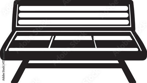 Horizontal Solarium Bed Silhouette Black Vector Illustration for Health and Relaxation Theme