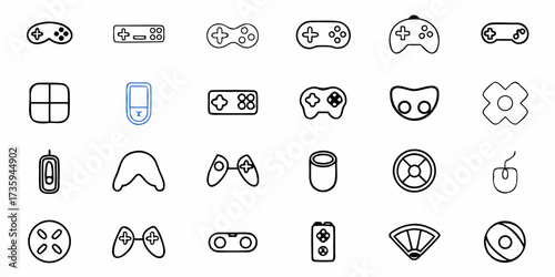 Retro gaming is back! Hand-drawn icon set showcases classic console controllers, perfect for creating a nostalgic vibe or designing a retro-themed app interface