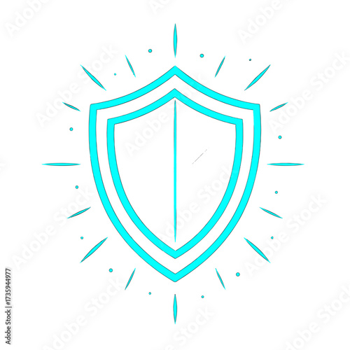 A futuristic, luminous shield that emits light, perfect for security, gaming, or sci‑fi projects