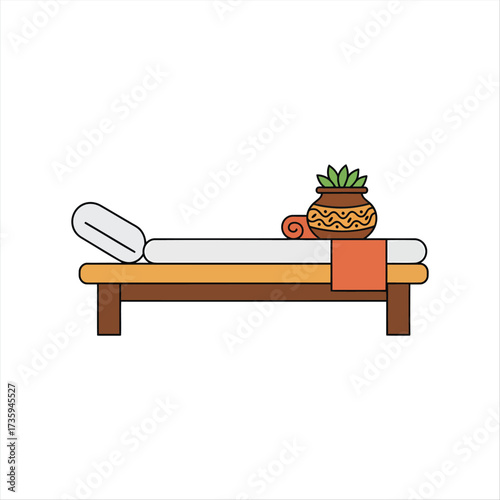Relaxing Massage Therapy Bed with Natural Decor