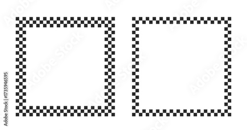 Square checkerboard frame vector illustration. Photo or picture template. -1