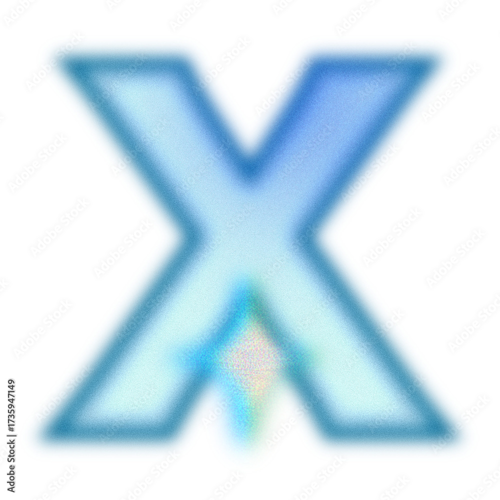 Obraz premium A shiny blue X letter