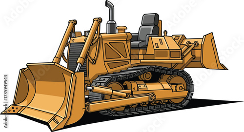 Bulldozer, a powerful machine for construction and demolition