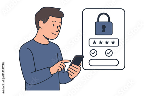 Individual operating a smartphone equipped with a digital security interface