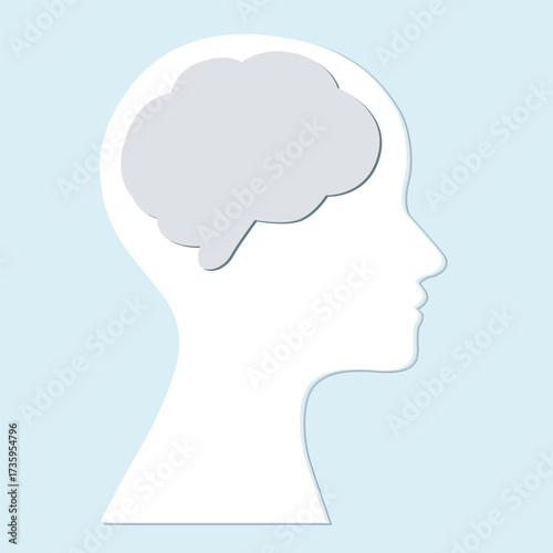 human head silhouette vector illustration.