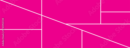 Template photo collage 7 pictures empty style, moodboard, album vector