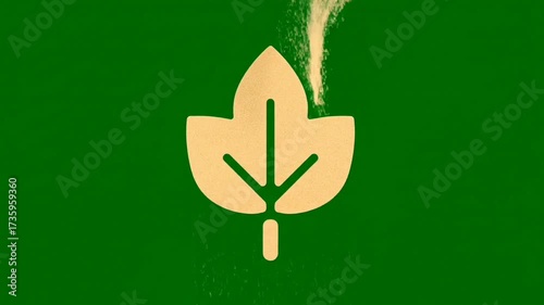 eco friendly sand leaf shape reveal green screen