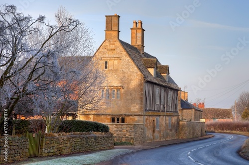Half timbered Cotswold farmhouse, Gloucestershire, England