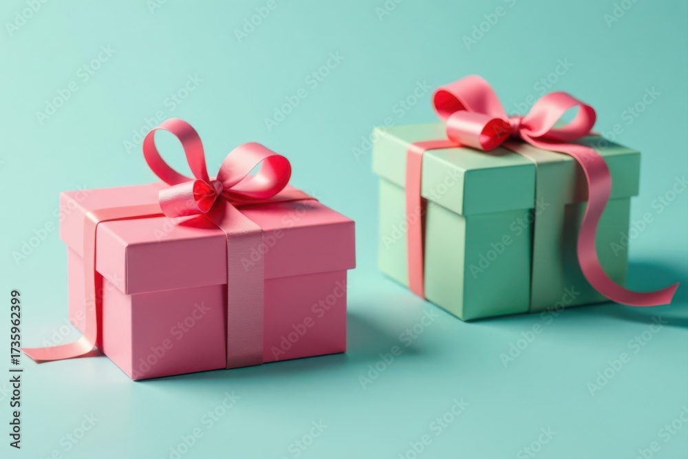 Obraz premium Intertwined continuous line gift boxes, simple design , anniversary, packaging, wrapping