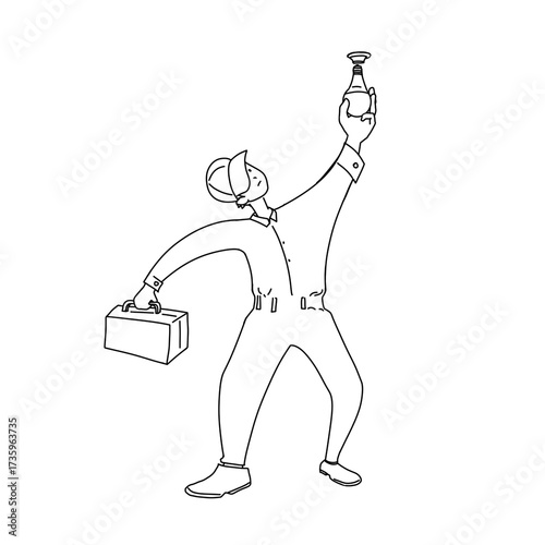 An electrician is installing a light into a light fitting on the ceiling