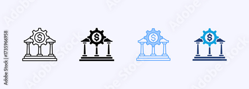 Financial Service Icon Set Multiple Style Collection