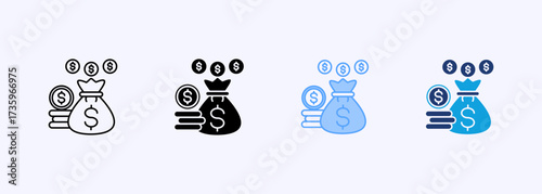 Financial Icon Set Multiple Style Collection