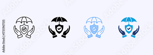 Insurance Icon Set Multiple Style Collection