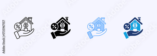 Mortgage Icon Set Multiple Style Collection