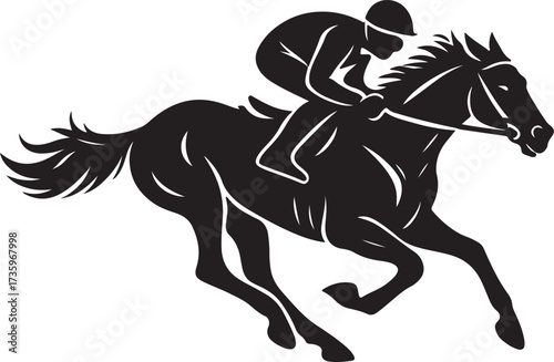 Vector silhouette of a cowboy riding a horse
