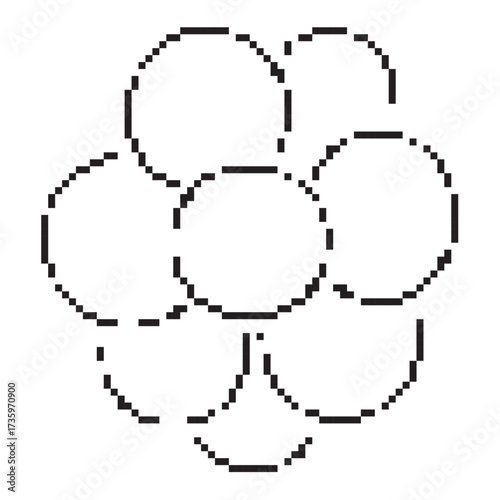 virus pixel icon, 8-bit. Isolated vector illustration.