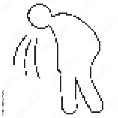 vomit pixel icon, 8-bit. Isolated vector illustration.