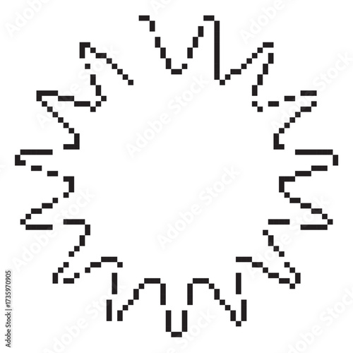 virus pixel icon, 8-bit. Isolated vector illustration.