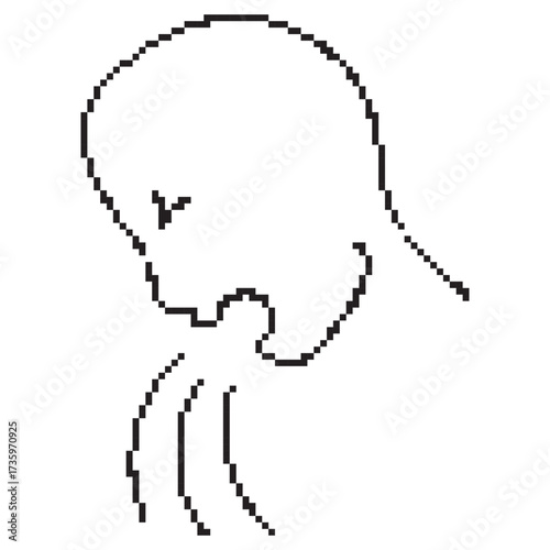 vomit pixel icon, 8-bit. Isolated vector illustration.