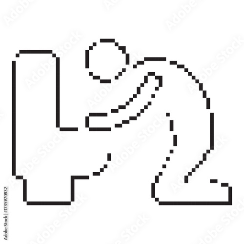 vomit pixel icon, 8-bit. Isolated vector illustration.