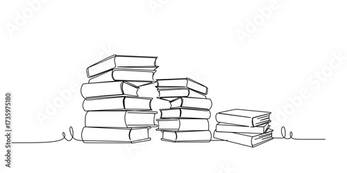 continuous line drawing of open book or diary