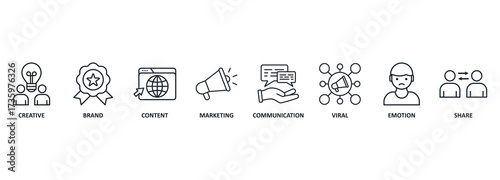 Storytelling concept for web banners, hero images, printed materials vector illustration with keywords and icons