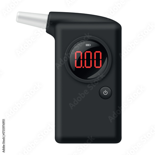 Portable breathalyzer device with digital display for alcohol detection in various settings