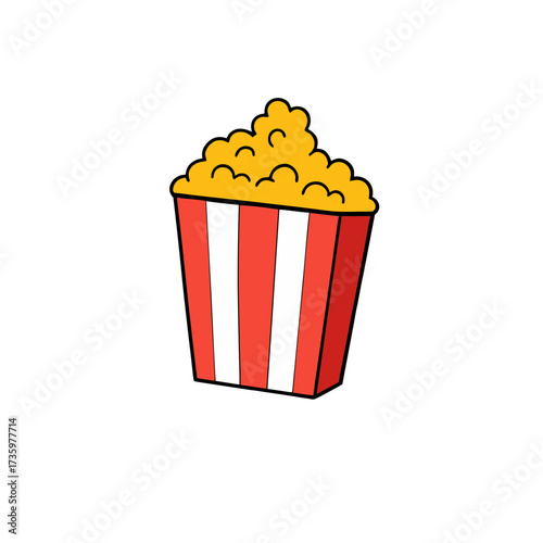 Vector illustration of a delicious popcorn bucket ready for movie night entertainment