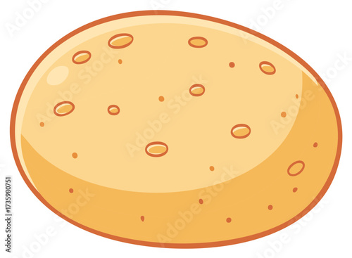 Simple Stylized Cartoon Potato Illustration Fresh Organic Vegetable Element