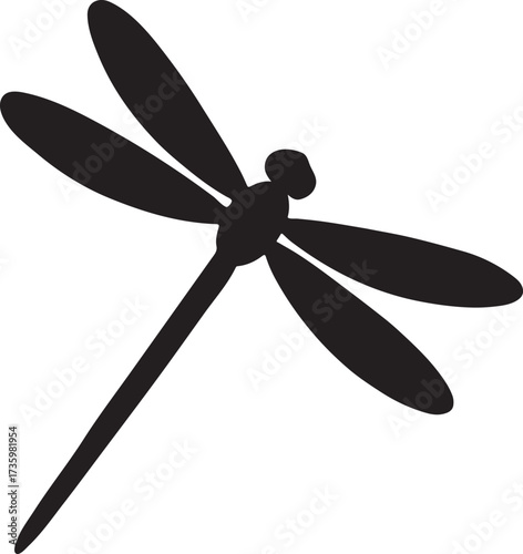 Two dragonflies crossing in mid-air, delicate insect silhouette vector for design use.