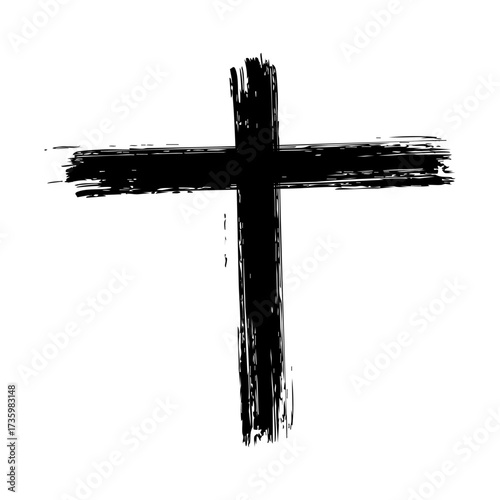 Textured Religion Cross . Christian cross . Vector