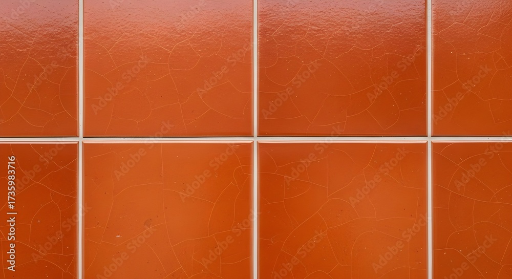 Fototapeta premium terracotta square tiles white grout pattern background
