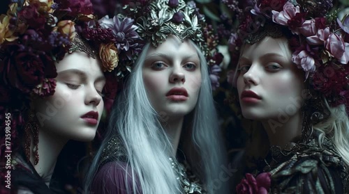 hauntingly beautiful glowing forest nymphs styled like couture models