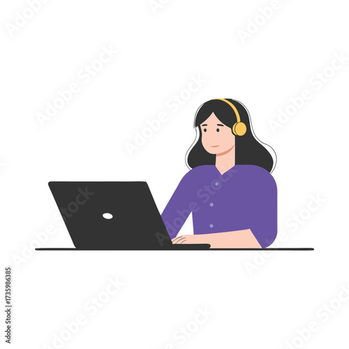 Call Center Vector Illustration Which can easily edit or modify