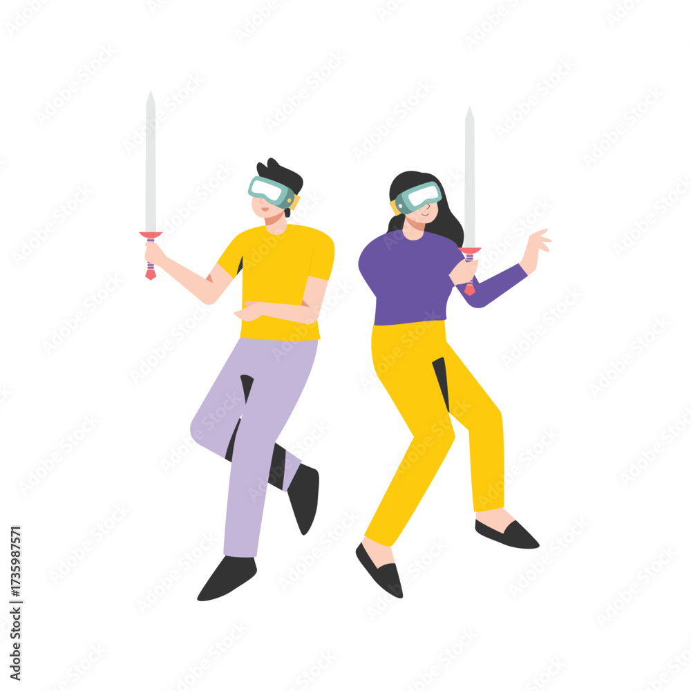 Fototapeta premium VR Gaming Vector Illustration Which can easily edit or modify