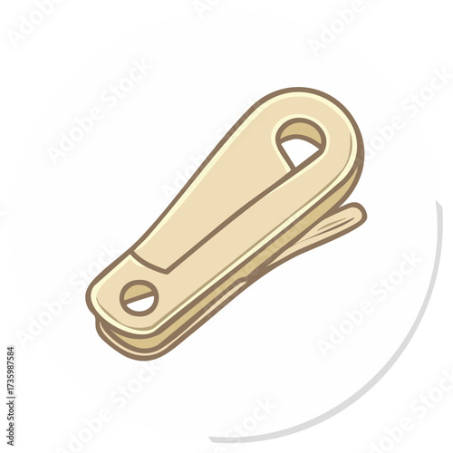 Beige Colored Clothespeg Single Laundry Peg Clothing Clip Illustration