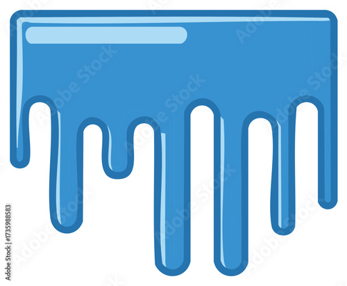 Flowing Blue Water or Slime Dripping Down Vector Art Icon