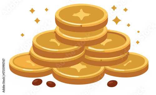Gold Coins Stack and Coffee Beans Finance Wealth and Coffee Industry Concept