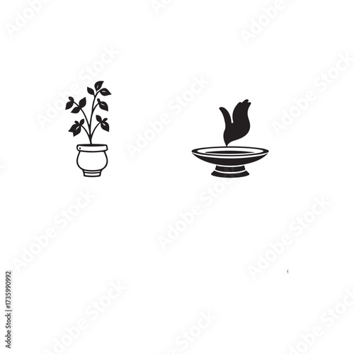 Plant pot and flame