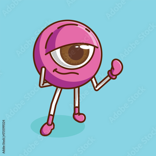Simple Eye Char with Arrogant Expression Cartoon vector illustration Eye Sight Day concept icon isolated