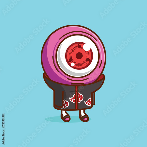 Simple Sharingan Eye Char Cartoon vector illustration Eye Sight Day concept icon isolated