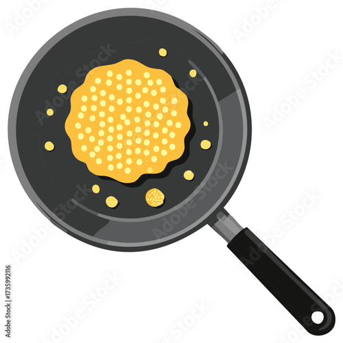 Cooking Pancakes in a Frying Pan Delicious Homemade Breakfast Food Preparation