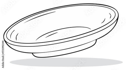 Outlined Dinner Plate Artwork Design Dishware Graphic